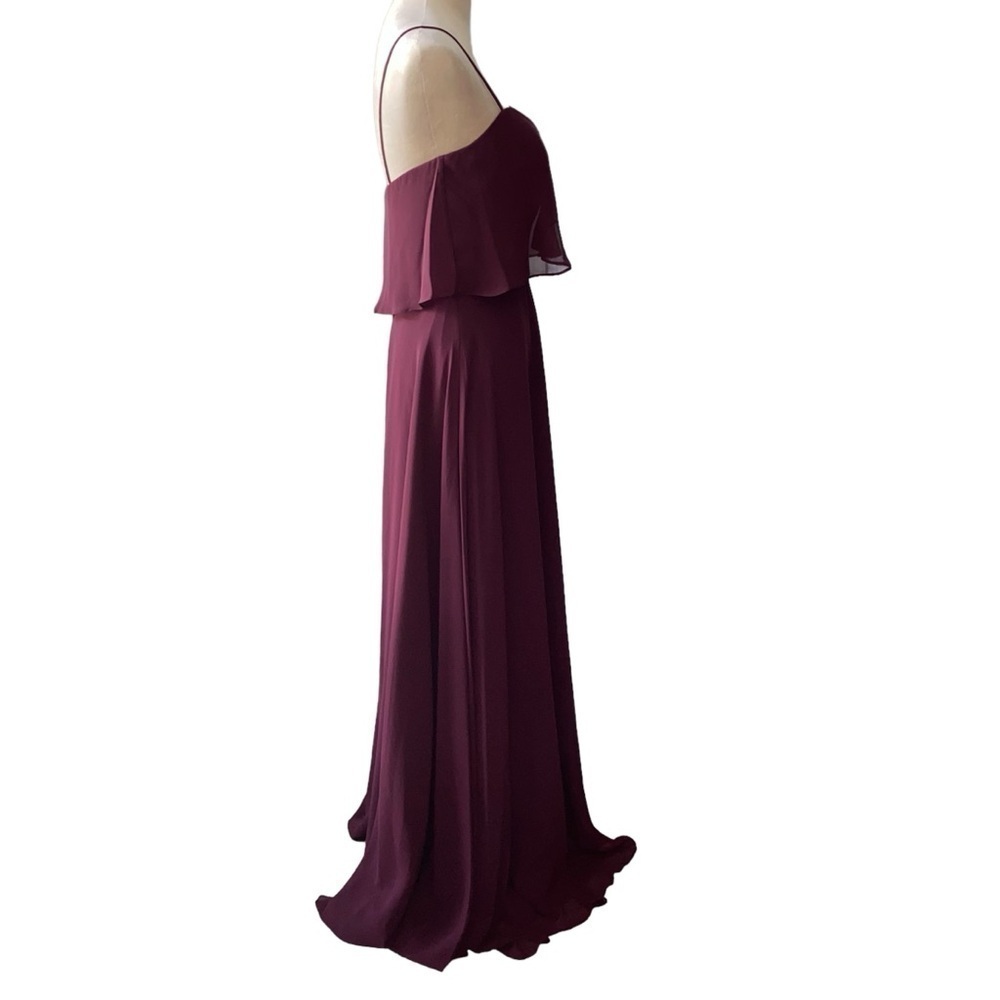 MORILEE Chiffon Bridesmaid Dress Bordeaux Wine Floor Length Long 8 NWT Wedding - Picture 5 of 16